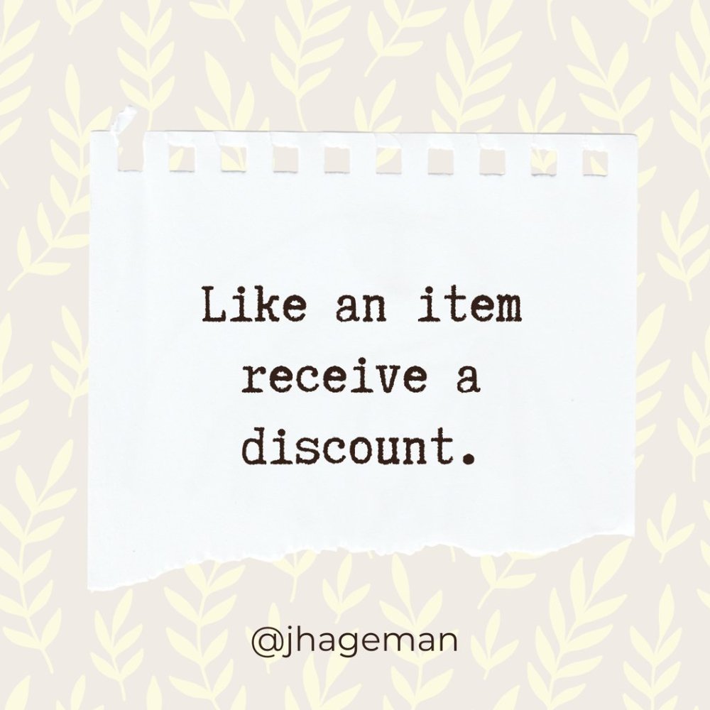 Hit the like button on your favorite item to receive a discount